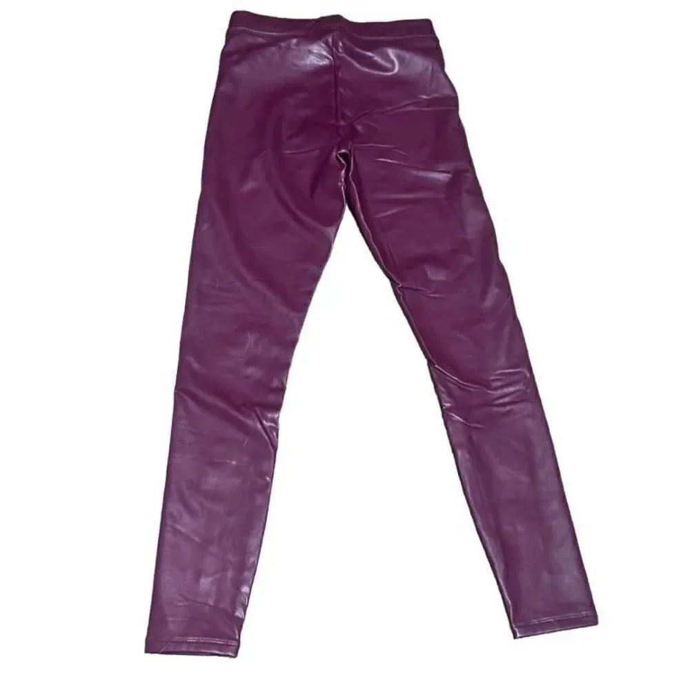 Express NWT Cranberry Vegan Leather Leggings Size XS